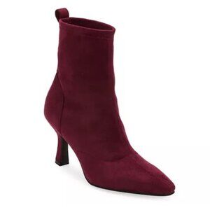 NiB Worthington Womens Olympia Flared Heel Booties Boots 9.5 M Burgundy 1SH72